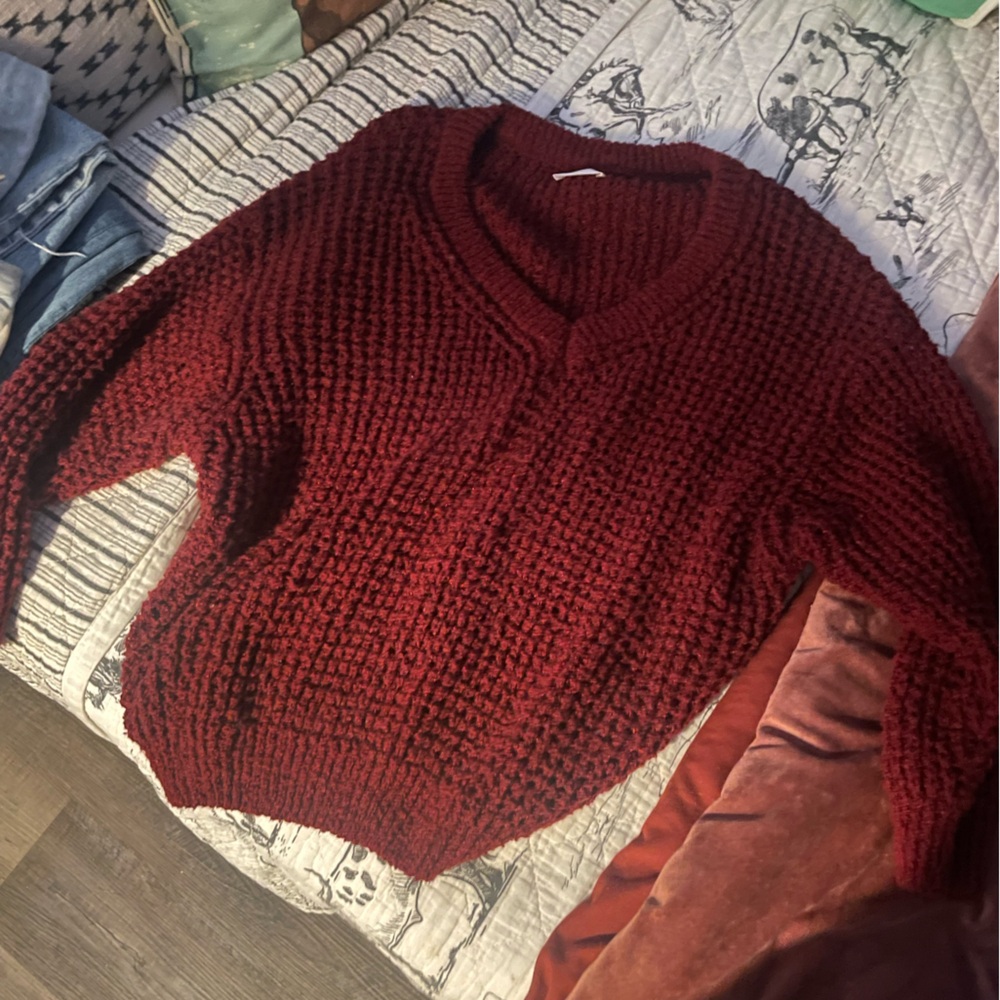 Red oversized sweater!